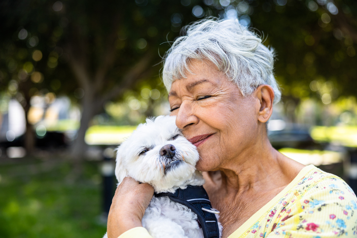 woman with dog